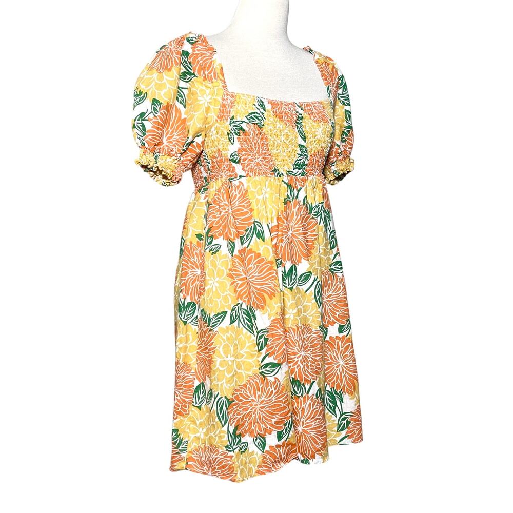 House of Harlow SZ XS Linen Dress with Orange Yellow Details - Picture 8 of 9